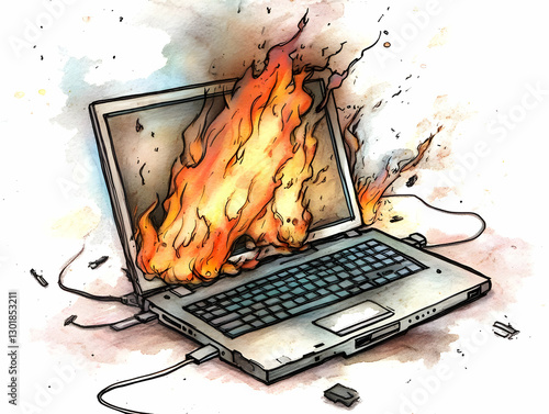 Illustration of Burning Lap...