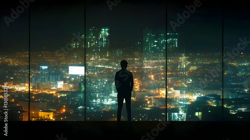 Photo Night City View Busin...