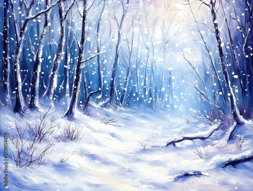 IllustrationSnowy Winter Fo...
