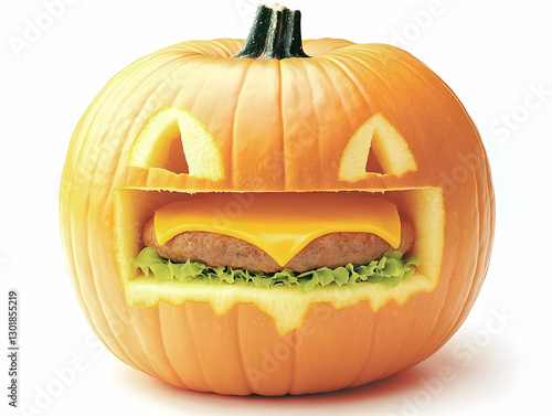 3D Illustration Pumpkin Bur...