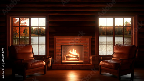 3D Illustration Cozy Cabin ...
