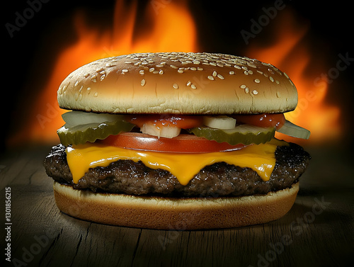 Photo Juicy Cheeseburger wi...