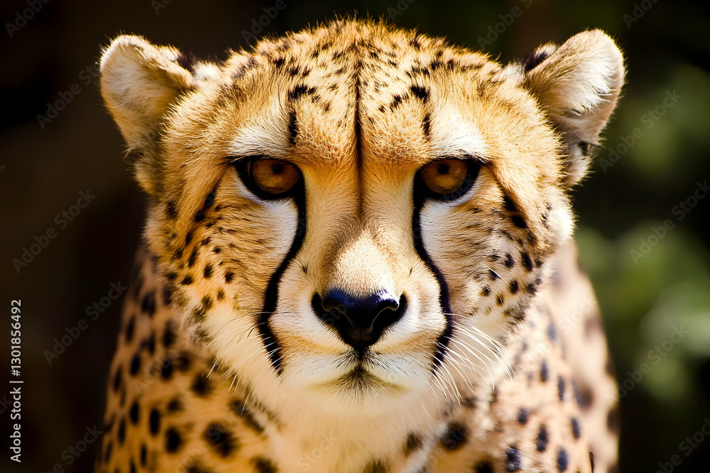 Photo Majestic Cheetah Portrait Wildlife Feline Animal Fur Spots Gaze Intense Stare Photo Majestic Cheetah Portrait Wildlife Feline Animal Fur Spots Gaze Intense Stare
