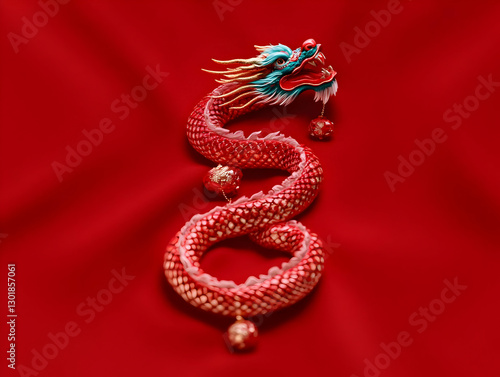 3D Illustration Red Dragon ...