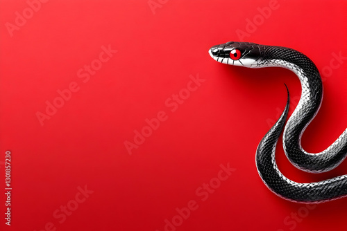 3D Illustration- Black Snak...