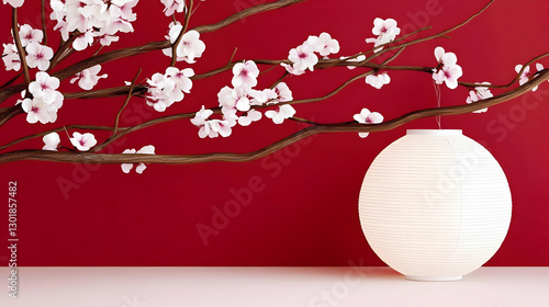 3D Illustration, Red Backgr...