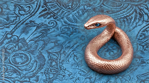 3D Illustration Copper Snak...