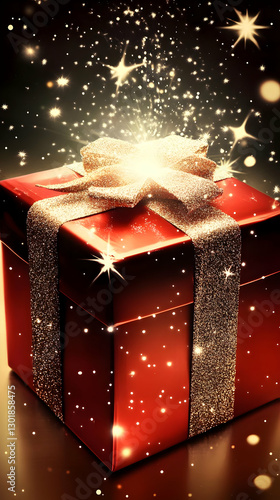 3D Illustration Red Gift Bo...