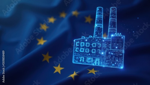 EU AI Factories Initiative - Digital Infrastructure for European AI. Suitable for articles on EU digital policy, EU AI strategy, technology infrastructure, the future of AI in Europe.