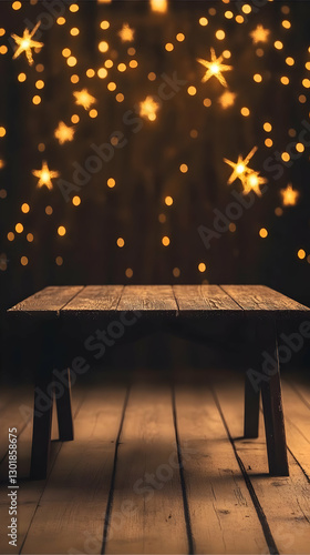 Dark Wooden Table, Starry N...