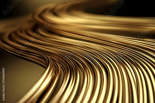 3D Abstract Background Gold...