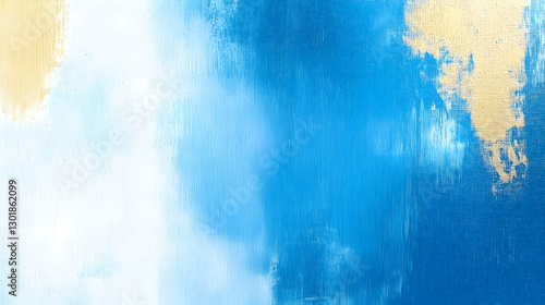 Abstract Blue and Beige Pai...