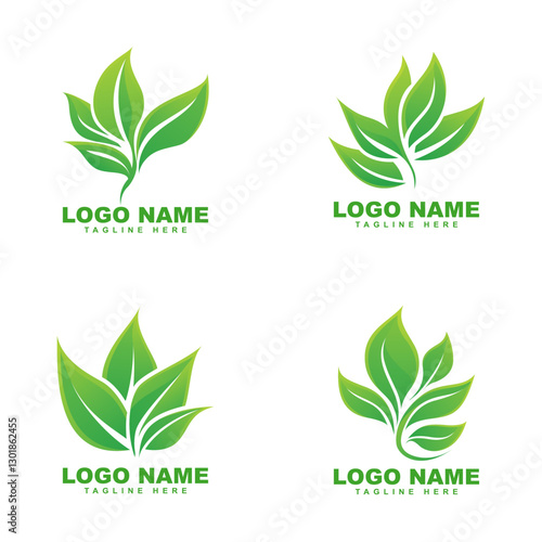 Wallpaper Mural Collection of green leaf logo designs. Nature inspired vector designs Torontodigital.ca