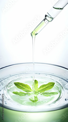 3D Illustration Green Serum...