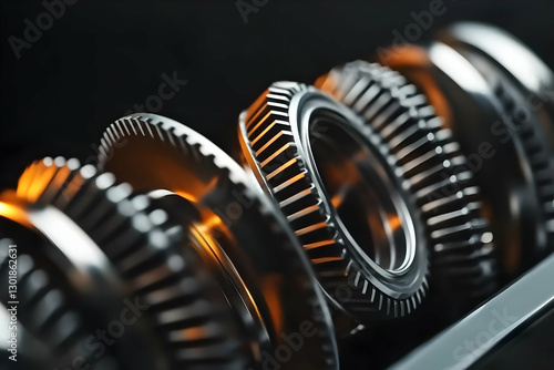 3D Illustration Gears Teamw...