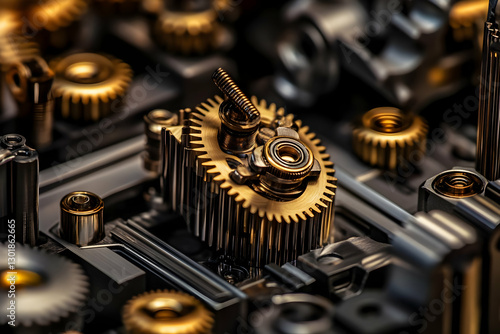 Realistic Image. Gears, Mec...
