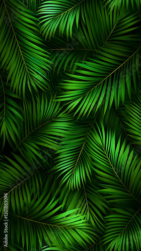 Lush Green Tropical Palm Le...