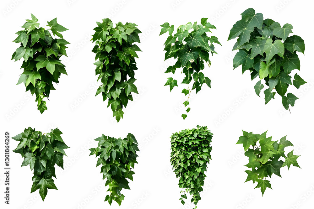 Fototapeta premium Photo: Lush Green Ivy Vines Isolated on White