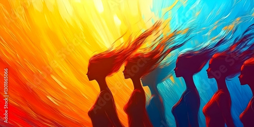 Illustration - Women, Flowi...