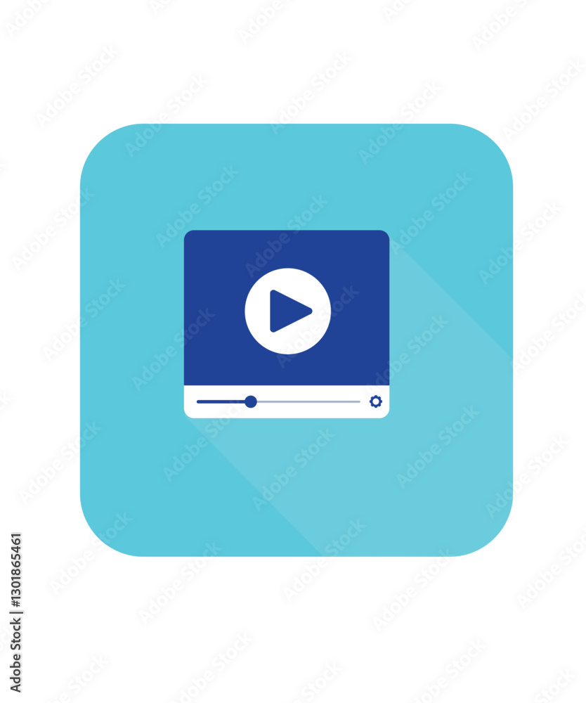 Video Player Icon Flat stock illustration Video Player Icon Flat stock illustration