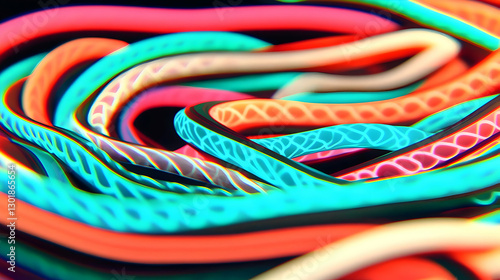 Wallpaper Mural Abstract Background 3D Render Colorful Swirls Illustration Torontodigital.ca