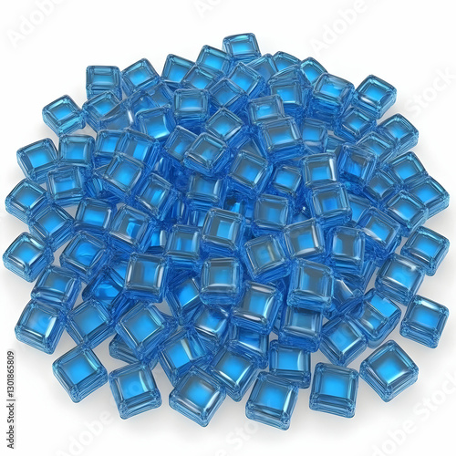 3D Illustration, Blue Ice C...