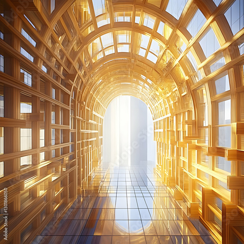 3D Illustration Golden Arch...