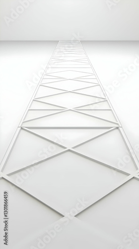 Abstract 3D White Geometric...
