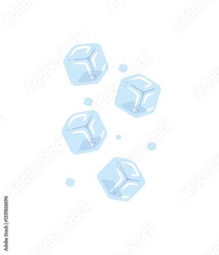 Cartoon ice cubes vector isolated illustration stock illustration