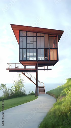 Photo Modern Elevated House...