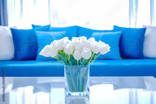 Photo - White Tulips in Gla...