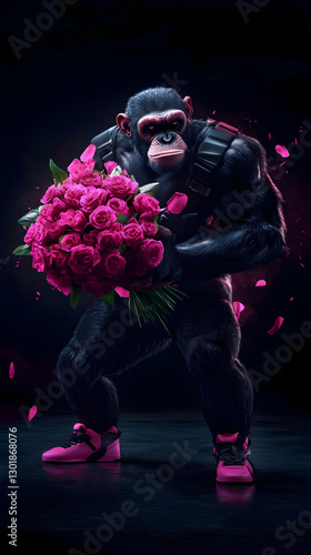 Illustration of Ape with Ro...