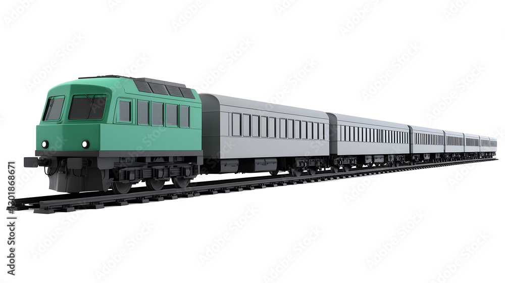 City electric double decker train long train composition from wagons, isolated on white background. City electric double decker train long train composition from wagons, isolated on white background.