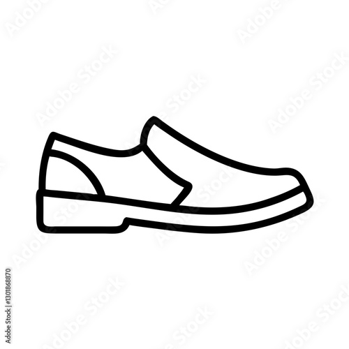 Loafer shoe icon in black outline