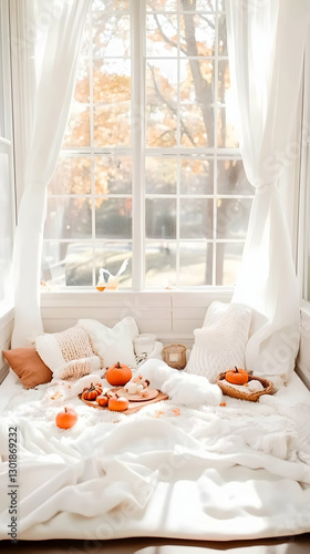 Cozy Autumn Window Seat Ill...