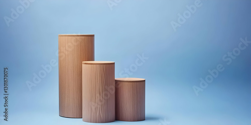 Photo Three Wooden Cylinder...