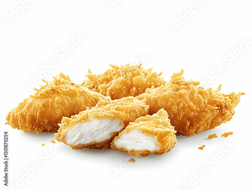 Photo Crispy Fried Chicken Tenders, Meal, Food, White Background