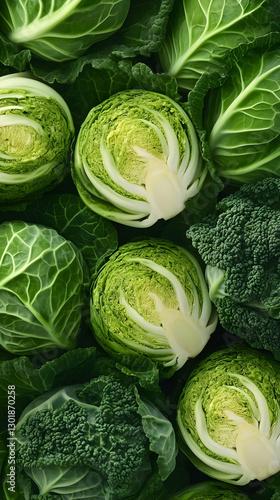Photo Green Cabbage Savoy C...