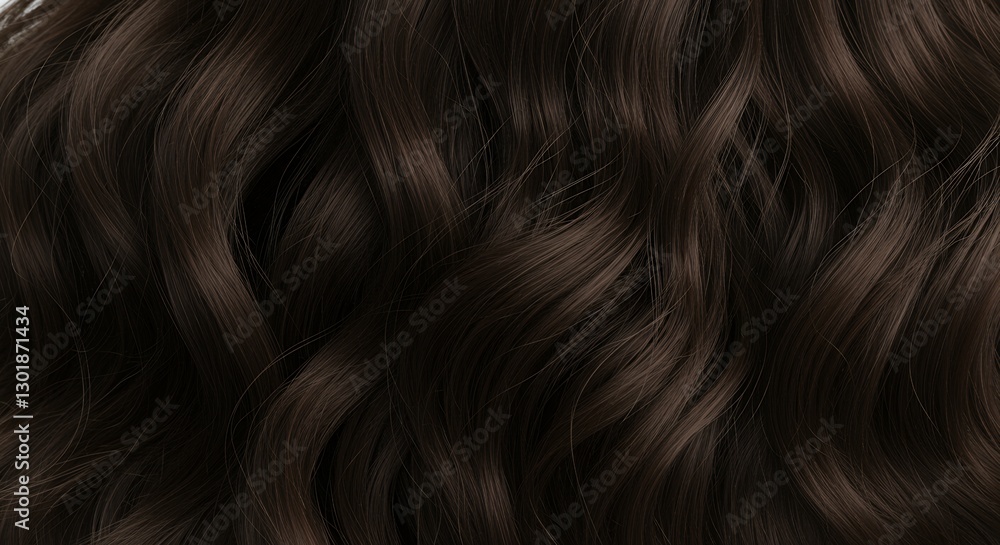 Dark Brown Wavy Hair Texture Close-Up for Hair Product Advertising Dark Brown Wavy Hair Texture Close-Up for Hair Product Advertising