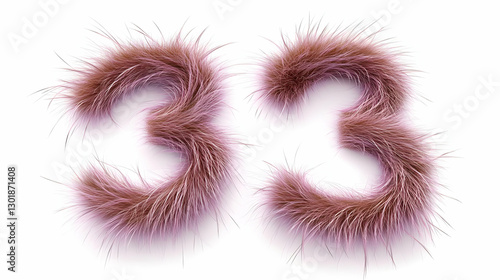 3D Illustration Fluffy Pink...