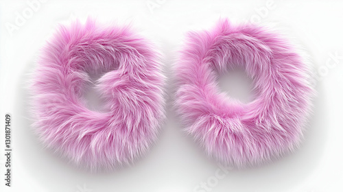 3D Illustration Pink Fur Nu...