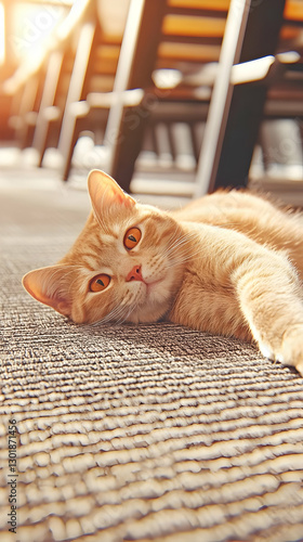 Photo Cute Ginger Cat Relax...