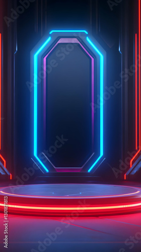 Neon Glow 3D Abstract Backg...