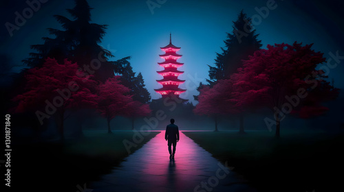 Illustration - Neon Pagoda ...
