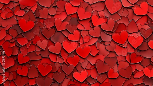 Red Heart Pile: A Digital Illustration of Romantic Abundance AI Generated