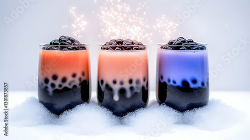 3D Illustration Boba Tea, C...