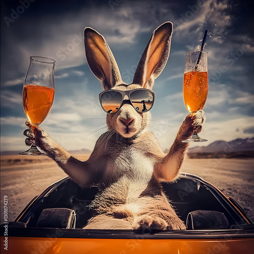 Cool Desert Hare Illustration