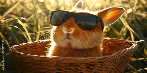 Photo Cute Rabbit Sunglasse...