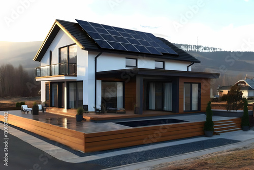 3D Illustration Modern Hous...