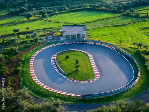 Aerial View Race Track Illu...